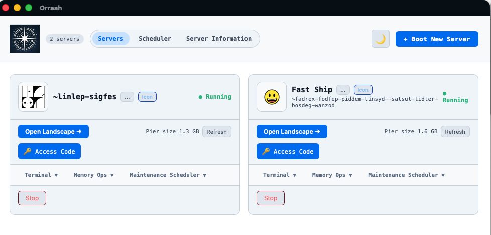 Orraah server manager